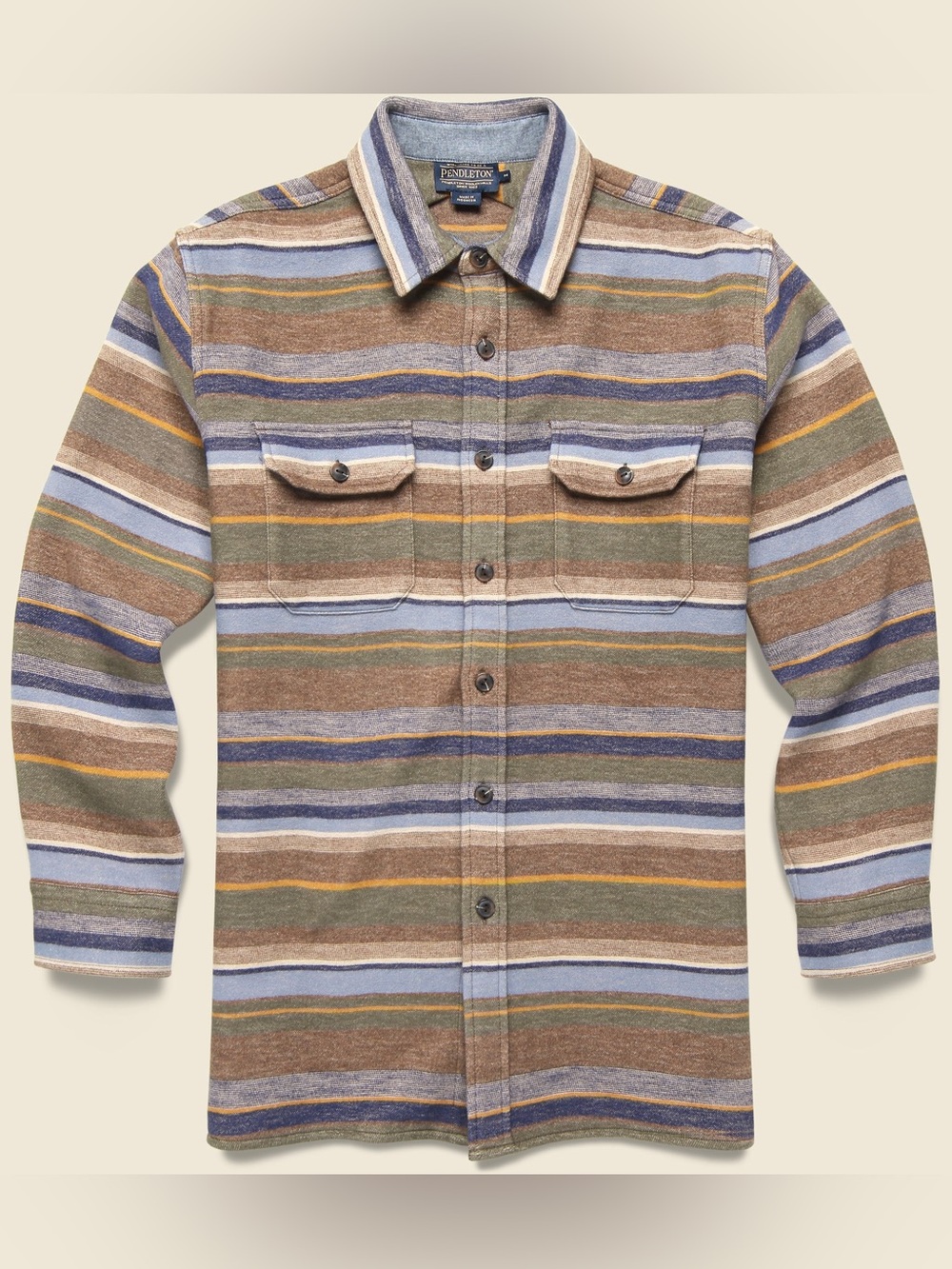 NWOT Pendleton Driftwood Button Down Shirt Jacket in Trail Stripe Large
